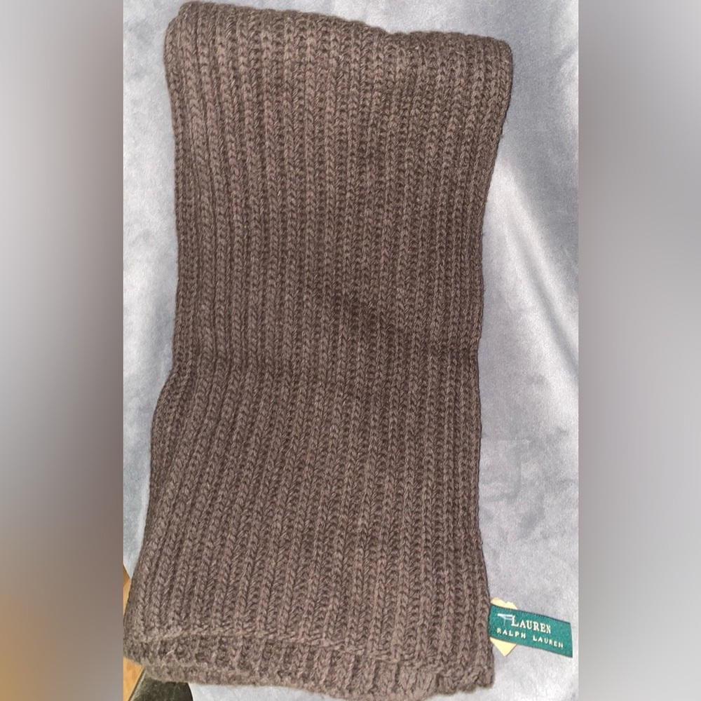 Brown Knitted Ralph Lauren Scarf